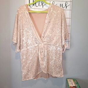 Haute curve 3x sequin blouse